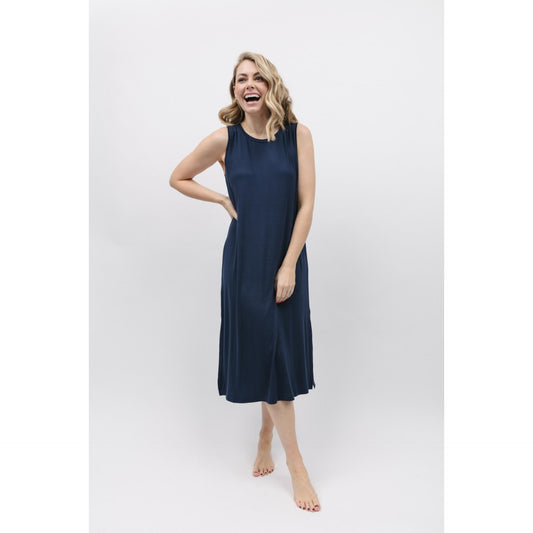 Navy Jersey Long Nightdress